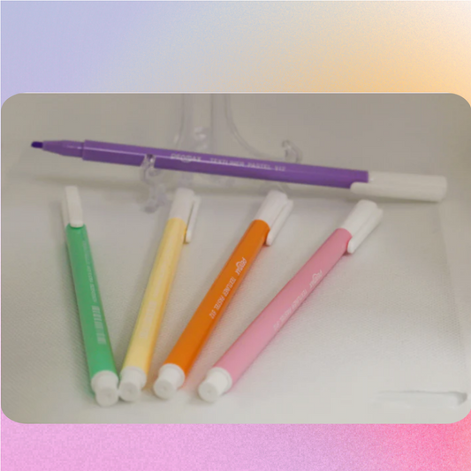 Slim Pastel Hight-lighter Fluorescent Pen 5pc -2mm